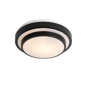 Modern Ceiling Lamp Black with White 25 cm IP44 - Walden