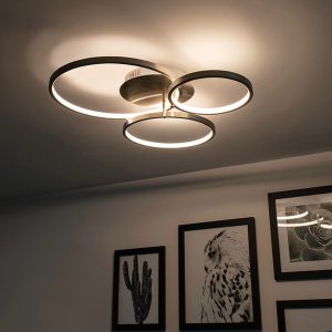 Modern Ceiling Lamp Steel Incl. LED and Dimmer - Rondas
