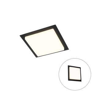 Modern Ceiling Light Black Square Incl. LED IP44 - Lys