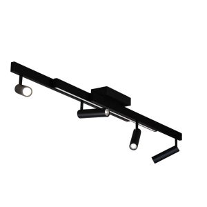 Modern Ceiling Spotlight Black Incl. Dimmable LED with Remote Control - Zeno
