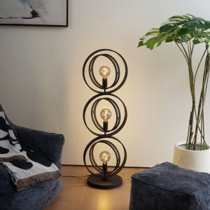 Modern Floor Lamp Black 3-Lights - Indu