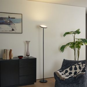 Modern Floor Lamp Black Incl. LED Dimmable RGB with Remote Control - Sjors