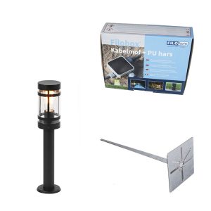 Modern Outdoor Lamp Black 50 cm IP44 - Gleam