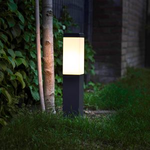 Modern Outdoor Pole Lamp Dark Grey with Opal 45 cm IP44 - Malios