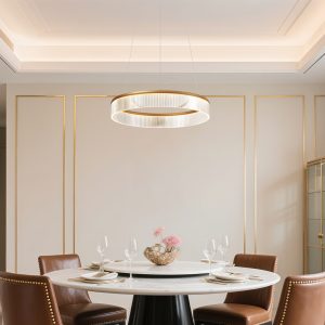 Modern Pendant Lamp Brass 59cm incl. LED 3-Step Dimmable - Anello Chandelier