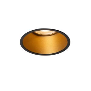 Modern Recessed Spotlight Black with Gold GU10 50mm IP44 - Dept