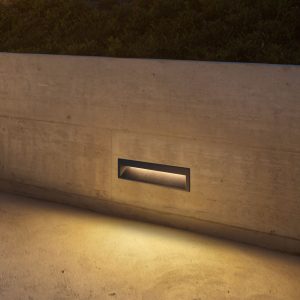 Modern Recessed Wall Lamp Black 28cm incl. LED IP65 - Mert