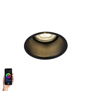 Modern Smart Recessed Spotlight Black Incl. WiFi GU10 - Dept