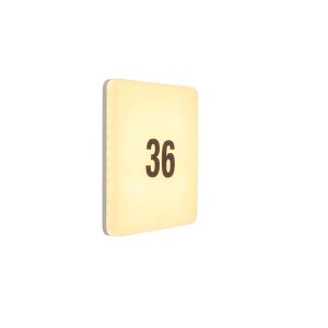 Modern Square Wall Light Incl. LED with Number Sticker Sheet - Plater