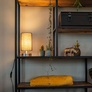 Modern Table Lamp Black with Steel - Milo 2