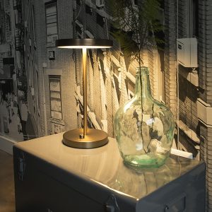 Modern Table Lamp Bronze Incl. LED - Disco