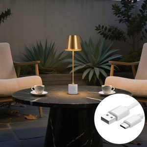 Modern Table Lamp Gold 37cm incl. LED Dimmable IP54 Rechargeable - Topi