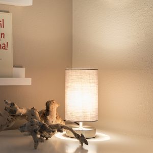 Modern Table Lamp Grey with Steel - Milo 2