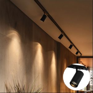 Modern Track Lighting System with 5 Spotlights Black 1-Phase GU10 70mm - Iconic Jeana Luxe
