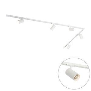 Modern Track Lighting System with 5 White Spotlights 1-Phase GU10 70mm - Iconic Jeana Luxe