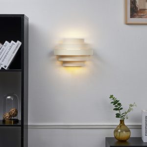 Modern Wall Lamp Beige Incl. LED 3-Step Dimmable - Lines