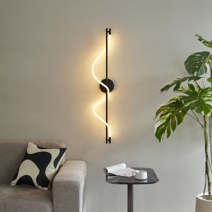 Modern Wall Lamp Black Incl. LED 3-Step Dimmable - Twirl