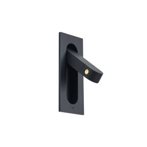 Modern Wall Lamp Black incl. LED and USB-C Port - Hilton