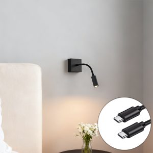 Modern Wall Lamp Black Incl. LED Dimmable Rechargeable - Harper