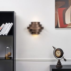Modern Wall Lamp Bronze Incl. LED 3-Step Dimmable - Lines