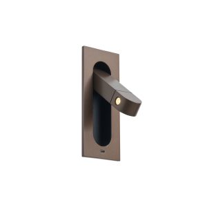 Modern Wall Lamp Dark Bronze Incl. LED and USB-C Port - Hilton