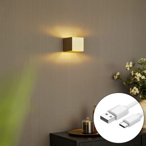 Modern Wall Lamp Gold Incl. LED and Touch Dimmer Rechargeable - Joris