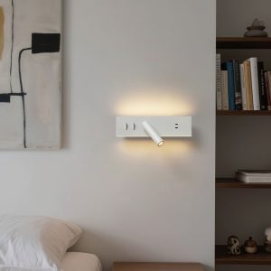 Modern White Adjustable Wall Lamp with USB-C incl. LED - Modric