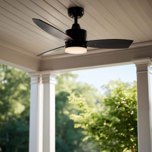 Outdoor Ceiling Fan Black 91.3cm incl. LED Dimmable with Remote Control IP44 - Toledo
