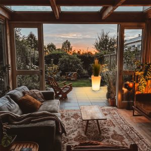 Outdoor Floor Lamp White 60 cm Flower Pot IP44 - Verano