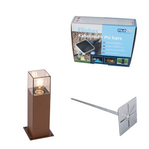 Outdoor Lamp 30 cm Rust Brown with Ground Spike and Cable Gland - Denmark