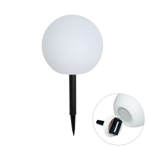 Outdoor Lamp White 25 cm Incl. LED IP44 Solar RGBW - Ludger