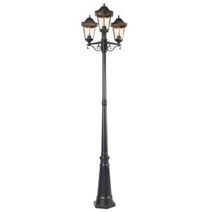 Outdoor Lantern Black 220 cm 3-Light IP44 - Havana