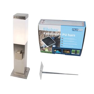 Outdoor Steel Lamp Including Socket IP44 - Malios with Ground Spike and Cable Gland