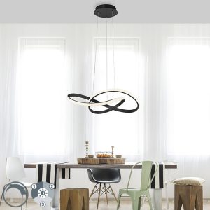 Pendant Lamp Black 57 cm 3-Step Dimmable Incl. LED - Viola Due