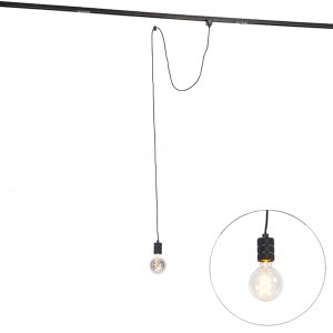 Pendant Lamp Black for Track Lighting System 1-Phase - Iconic Cavalux