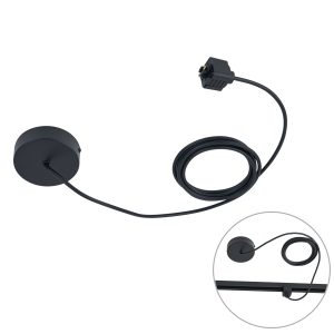 Power Supply for 1-Phase Track with Round Mounting Plate Black - Iconic