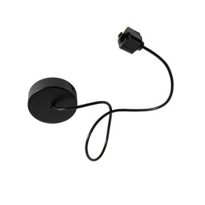 Power Supply with Round Mounting Plate for 1-Phase Track Black - Iconic