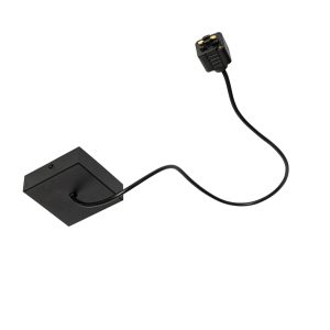 Power Supply with Square Mounting Plate for 1-Phase Track Black - Iconic