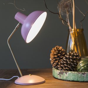 Retro Table Lamp Pink with Bronze - Milou