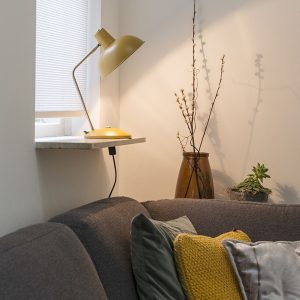 Retro Table Lamp Yellow with Bronze - Milou