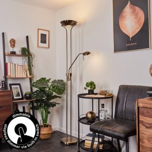 ROM Floor Lamp LED brass, 2-light sources