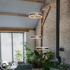 Round Steel Pendant Light Incl. LED 3-Step Dimmable 3-Light - Lyani