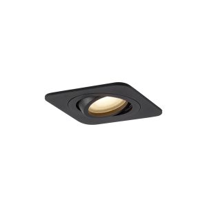 Rounded Recessed Spotlight Black GU10 50mm Rotatable and Tiltable IP44 - Alberto