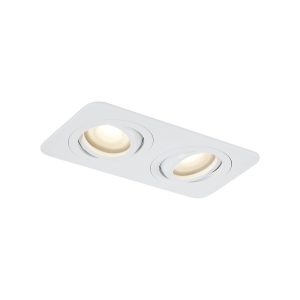 Rounded Recessed Spotlight White GU10 50mm Rotatable and Tiltable IP44 2-Lights - Alberto