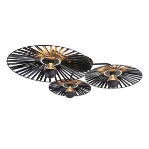 Rustic Ceiling Light Black 3-Light - Leia