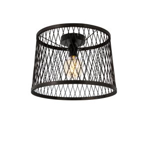 Rustic Ceiling Light Black Rattan 40 cm IP44 - Calamus