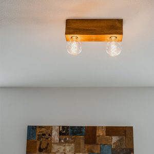 Rustic Ceiling Spotlight Vintage Wood 2-Light - Bloc
