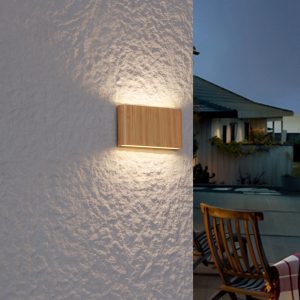 Scandinavian Outdoor Wall Lamp Wood Print 17.5cm incl. LED IP65 - Batt