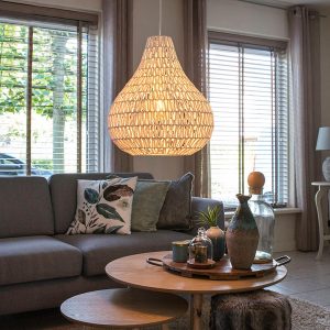 Scandinavian Pendant Light White 45 cm - Lina Drop