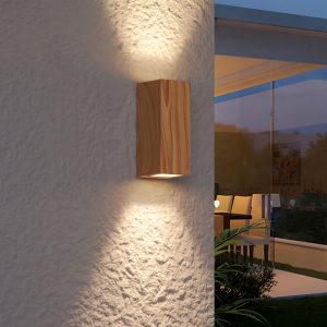 Scandinavian Wall Lamp Wood 2-Lights GU10 70mm IP54 - Baleno